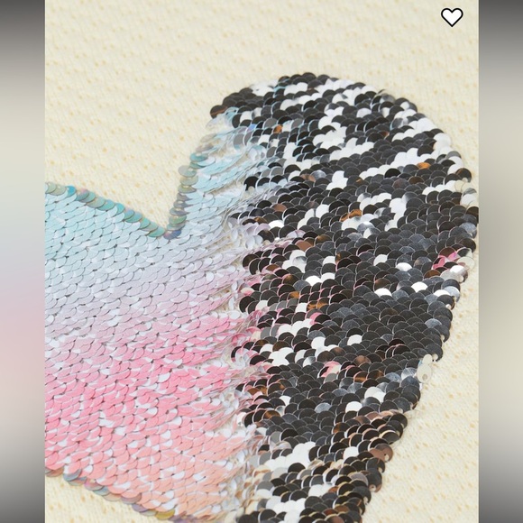 H&M Long Sleeve Textured Sweater with Flip Sequin Heart Design - Picture 2 of 10